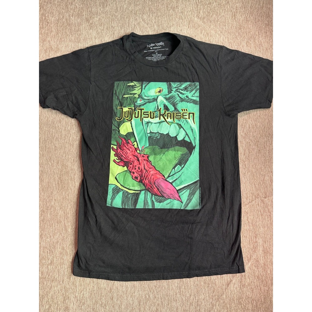 Jujutsu Kaisen Crunchyroll Sukuna Finger Graphic T-Shirt Black Mens Size M